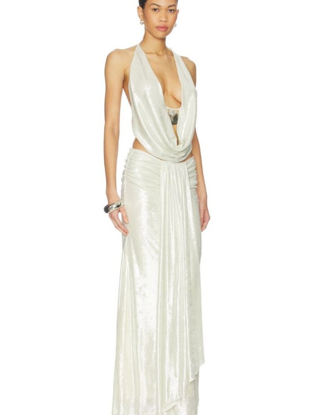 superdown Ainsley Maxi Skirt Set - Silver